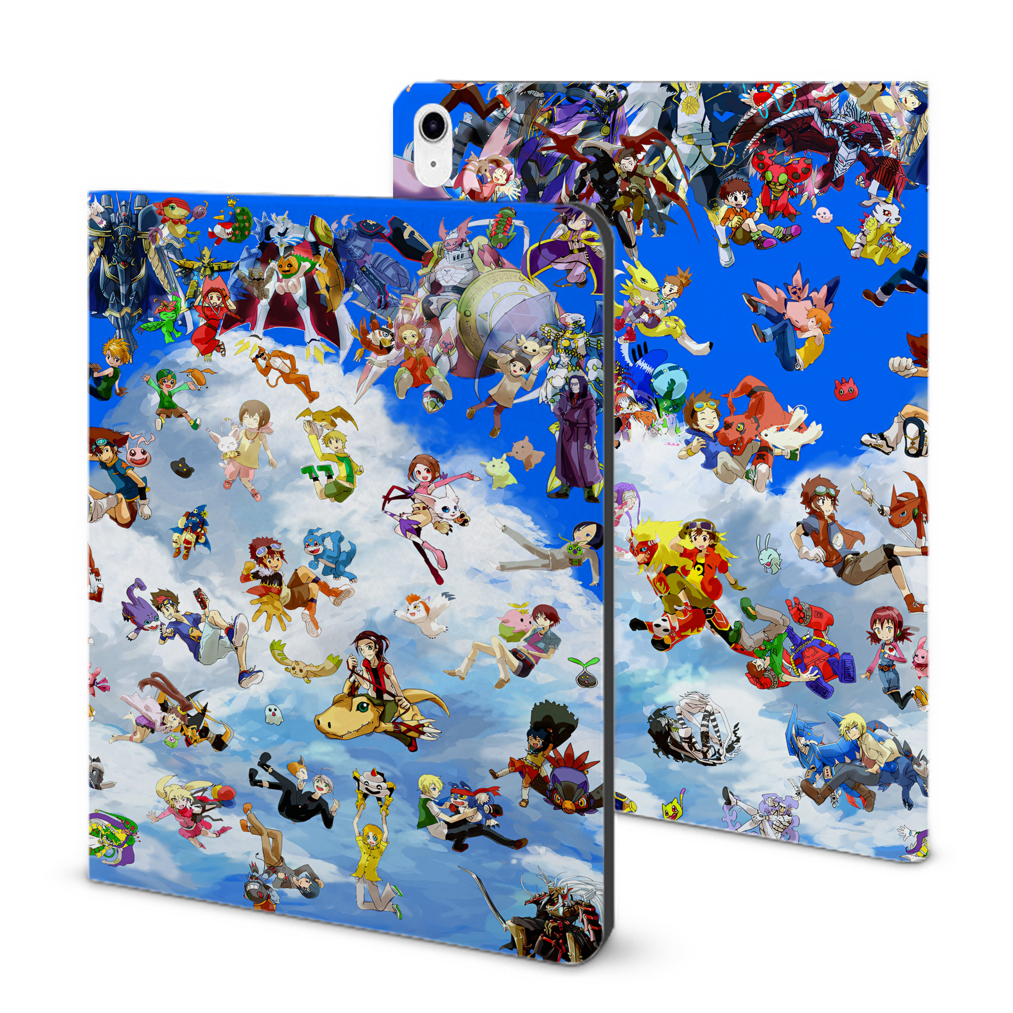 （画像用） Digimon デジタルモンスター/デジモン IPad ケース ブック型 PUレザー TPU 耐衝撃 軽量 薄型 ペン収納なし 全面保護 IPad 各モデル対応